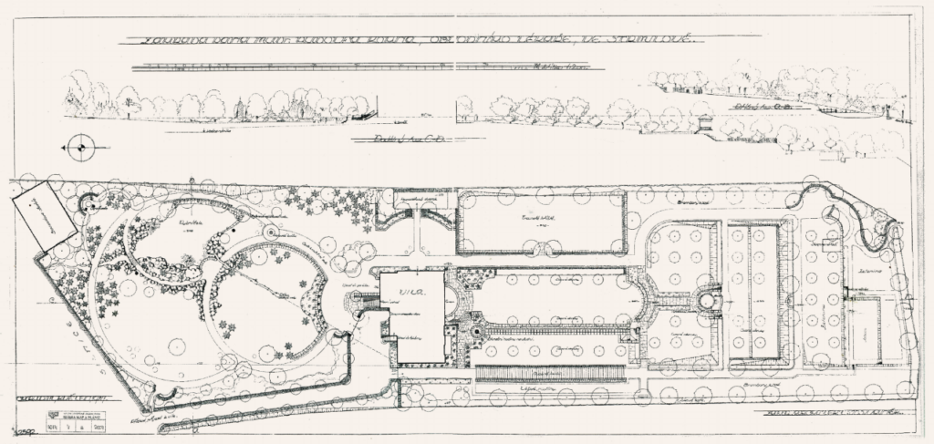 Původní plán zahrady